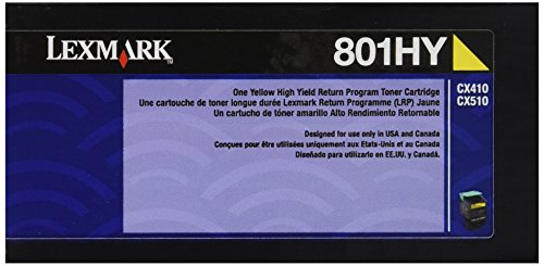Lexmark 80C1HY0 Yellow High Yield Return Program Toner