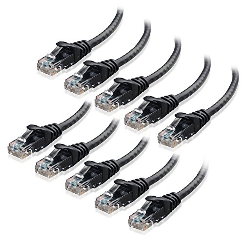 Cable Matters 10-Pack Snagless Cat6 Ethernet Cable (Cat6 Cable, Cat 6 Cable) in Black 7 Feet